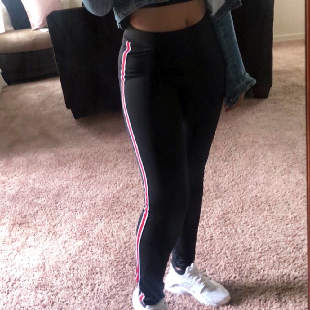 Red & White Stripped leggings